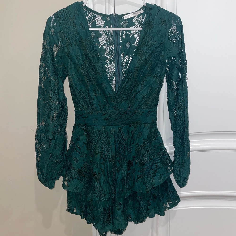 Hunter Green Hello Molly Romper